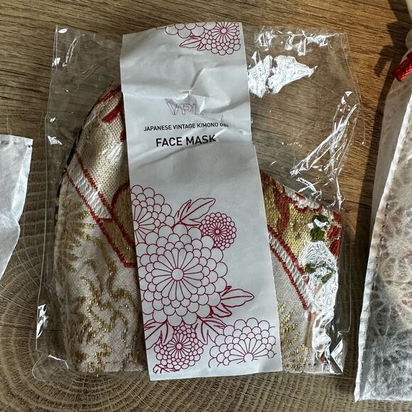 VPL x Athleta Japanese Vintage Kimono Face Masks Set of 3 - Picture 4 of 7